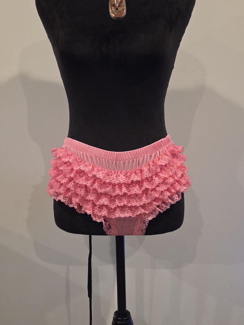 Pink Ruffled Lace Lingerie Bottoms